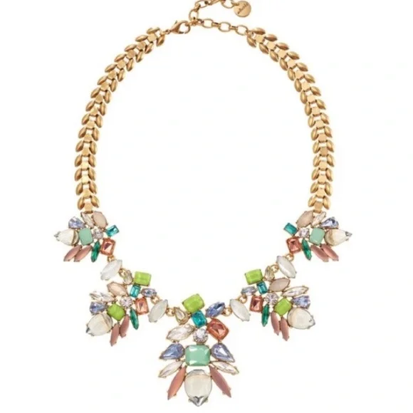 Stella & Dot | Mint Green + Crystal Retired Trellis Statement Necklace - Picture 5 of 10